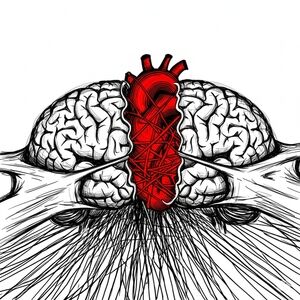 Original Red and Black Brain Art Print